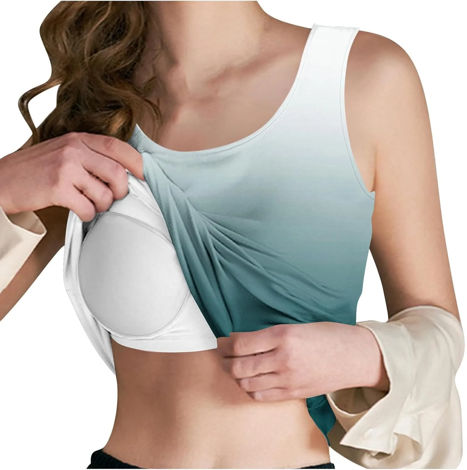 Tank Top with Built in Bra for Women Summer Sleeveless Basic Cami Shelf Bras Padded Workout Tanks Casual Undershirts