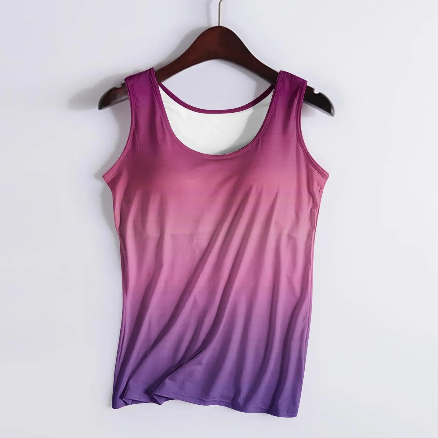 Tank Top with Built in Bra for Women Summer Sleeveless Basic Cami Shelf Bras Padded Workout Tanks Casual Undershirts