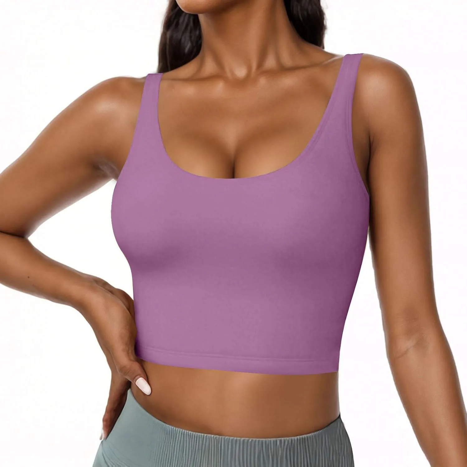 Tank Top with Built in Bra for Women Summer Workout Camisoles Sports Cami Shirts Lightweight Undershirt Tank Tops