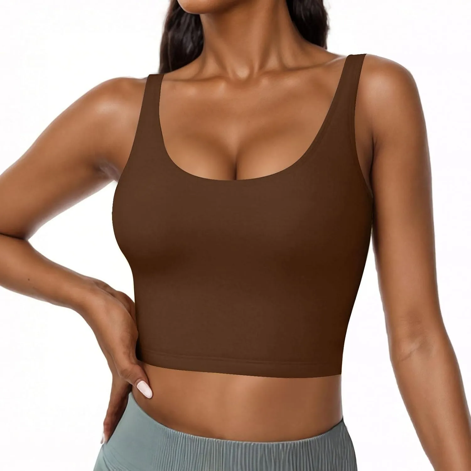 Tank Top with Built in Bra for Women Summer Workout Camisoles Sports Cami Shirts Lightweight Undershirt Tank Tops