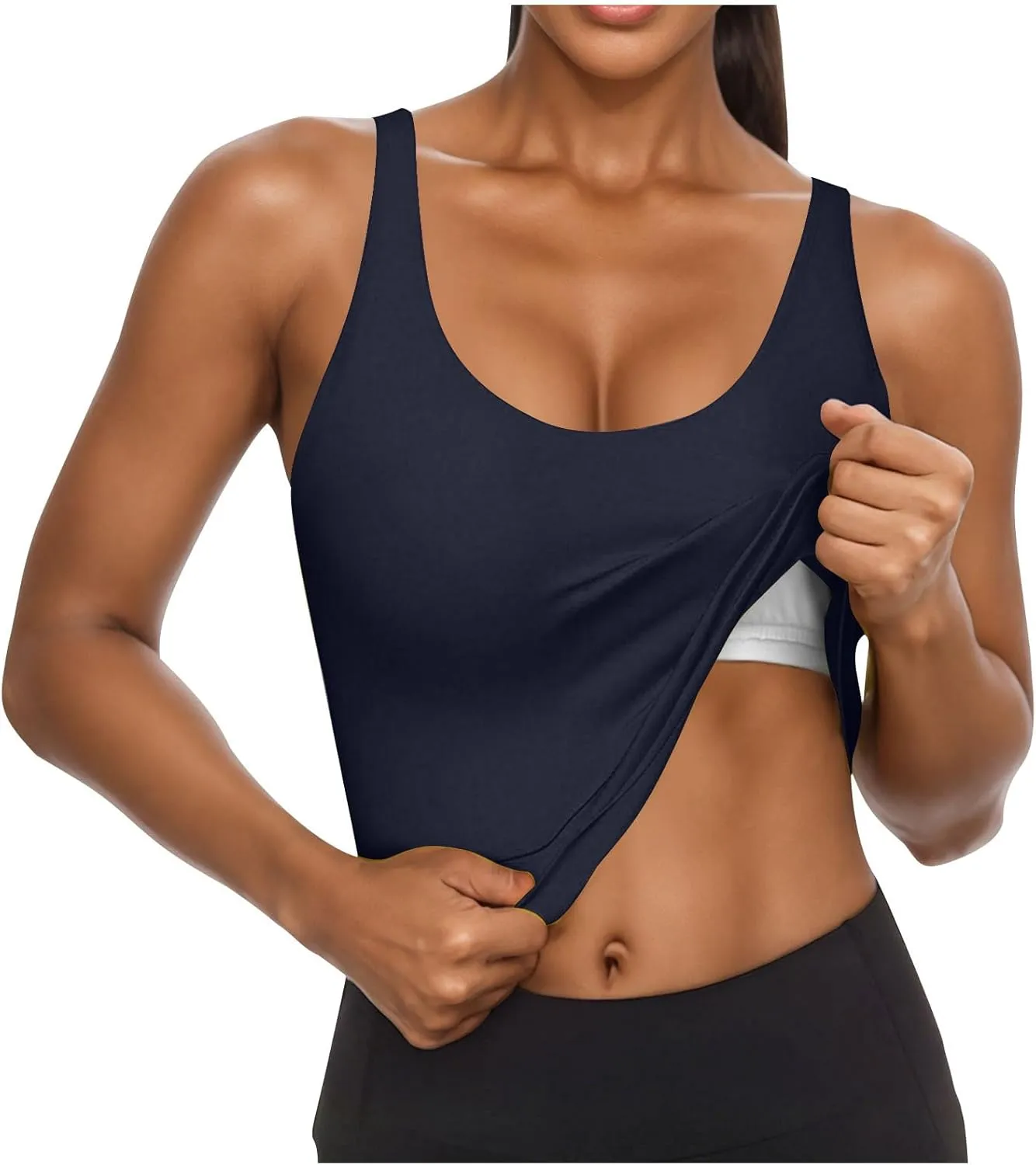 Tank Top with Built in Bra for Women Summer Workout Camisoles Sports Cami Shirts Lightweight Undershirt Tank Tops