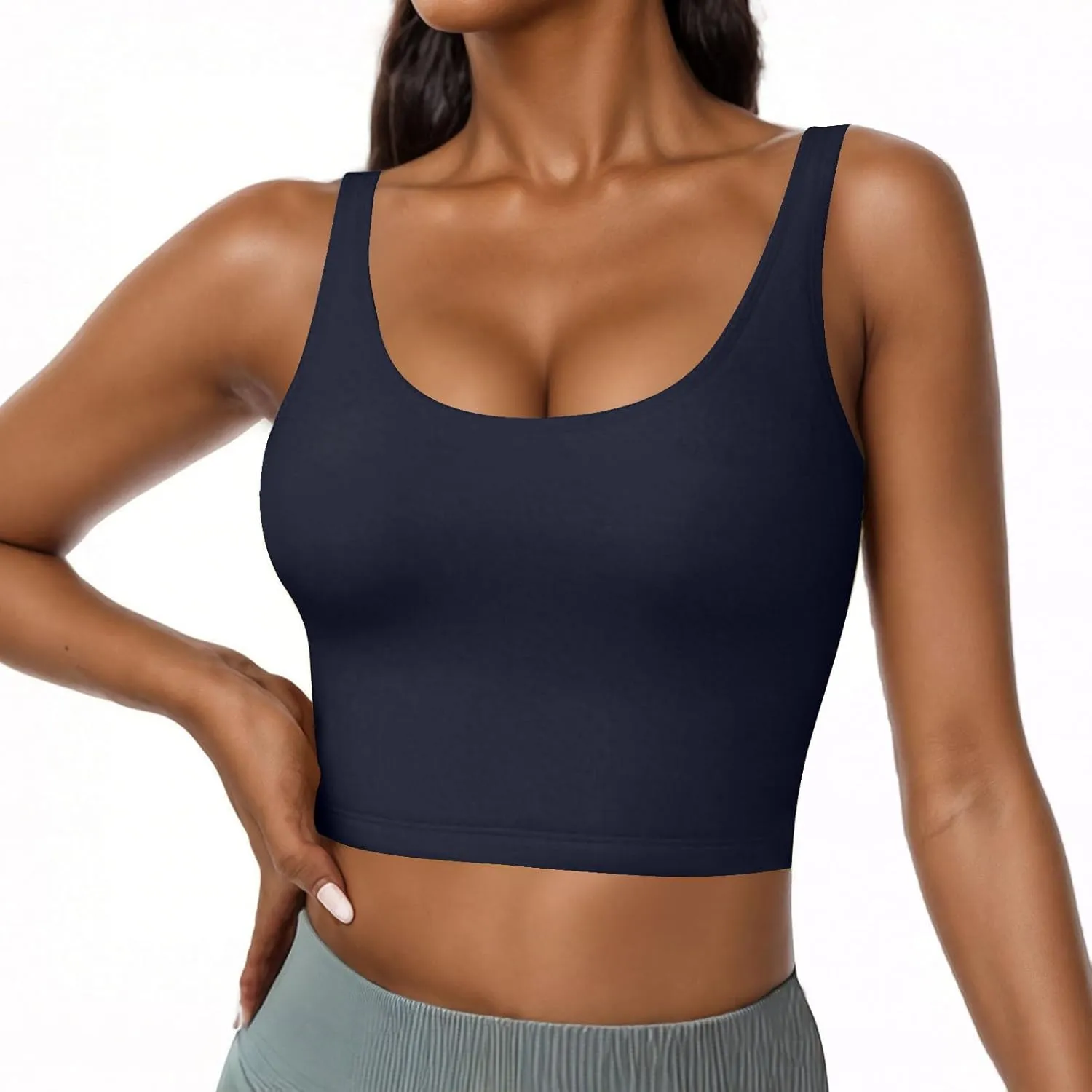 Tank Top with Built in Bra for Women Summer Workout Camisoles Sports Cami Shirts Lightweight Undershirt Tank Tops
