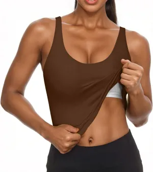 Tank Top with Built in Bra for Women Summer Workout Camisoles Sports Cami Shirts Lightweight Undershirt Tank Tops