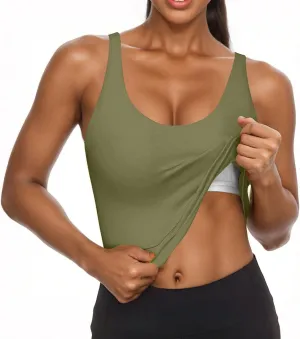 Tank Top with Built in Bra for Women Summer Workout Camisoles Sports Cami Shirts Lightweight Undershirt Tank Tops