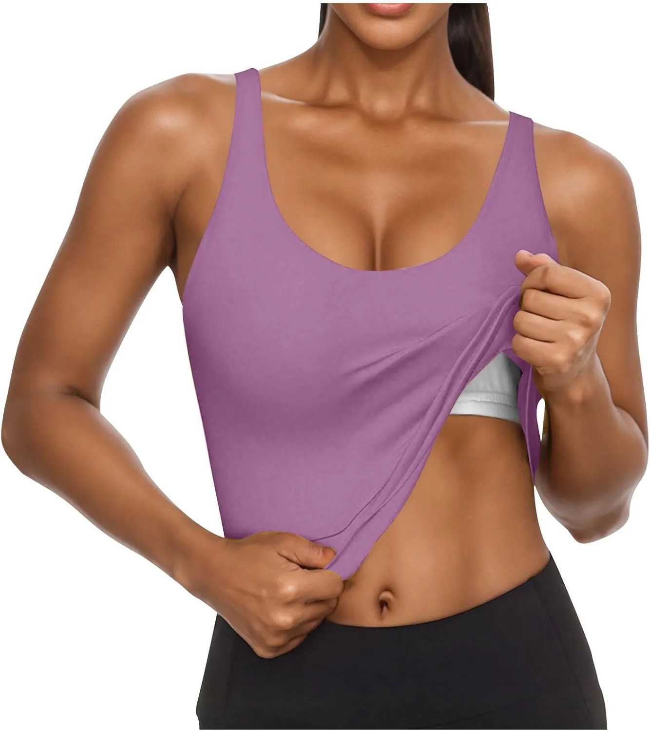 Tank Top with Built in Bra for Women Summer Workout Camisoles Sports Cami Shirts Lightweight Undershirt Tank Tops