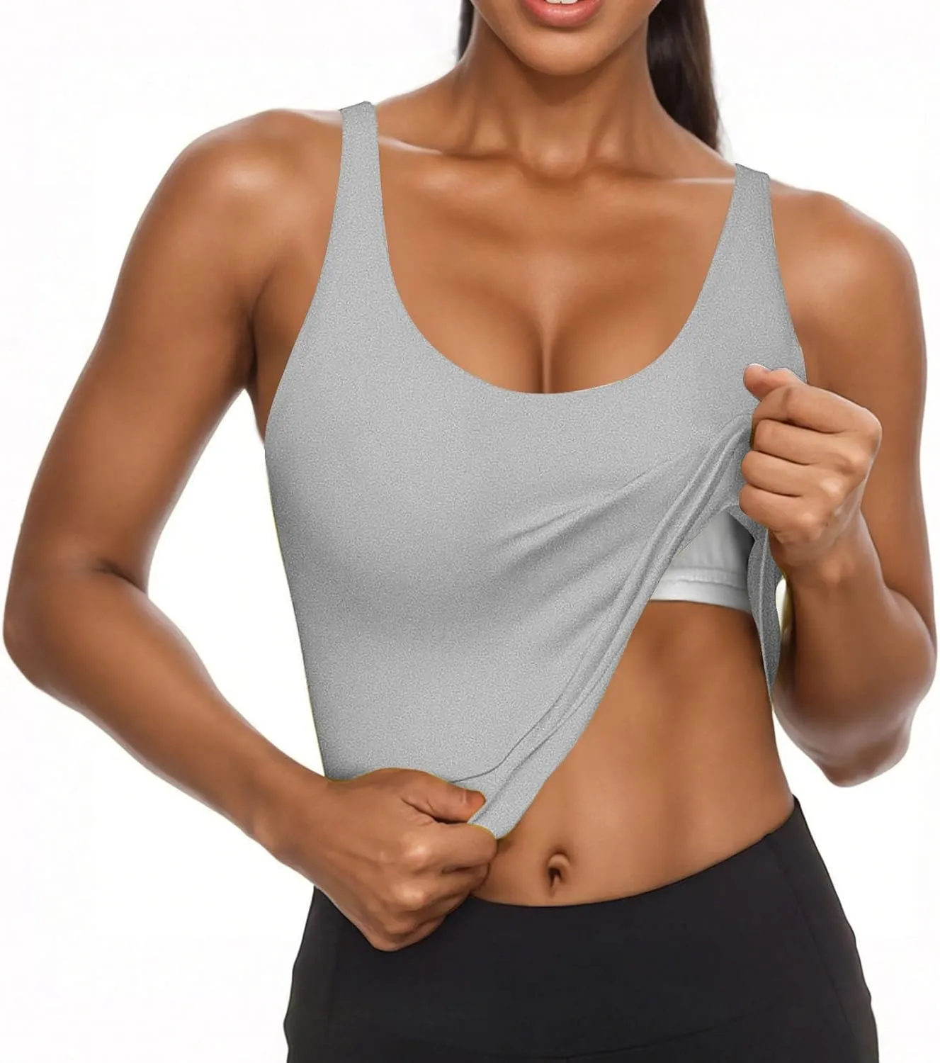 Tank Top with Built in Bra for Women Summer Workout Camisoles Sports Cami Shirts Lightweight Undershirt Tank Tops