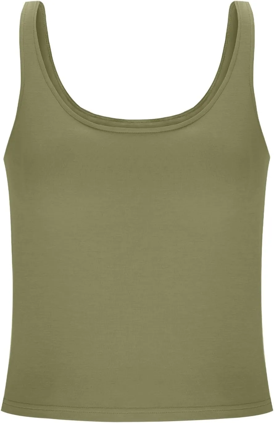 Tank Top with Built in Bra for Women Summer Workout Camisoles Sports Cami Shirts Lightweight Undershirt Tank Tops