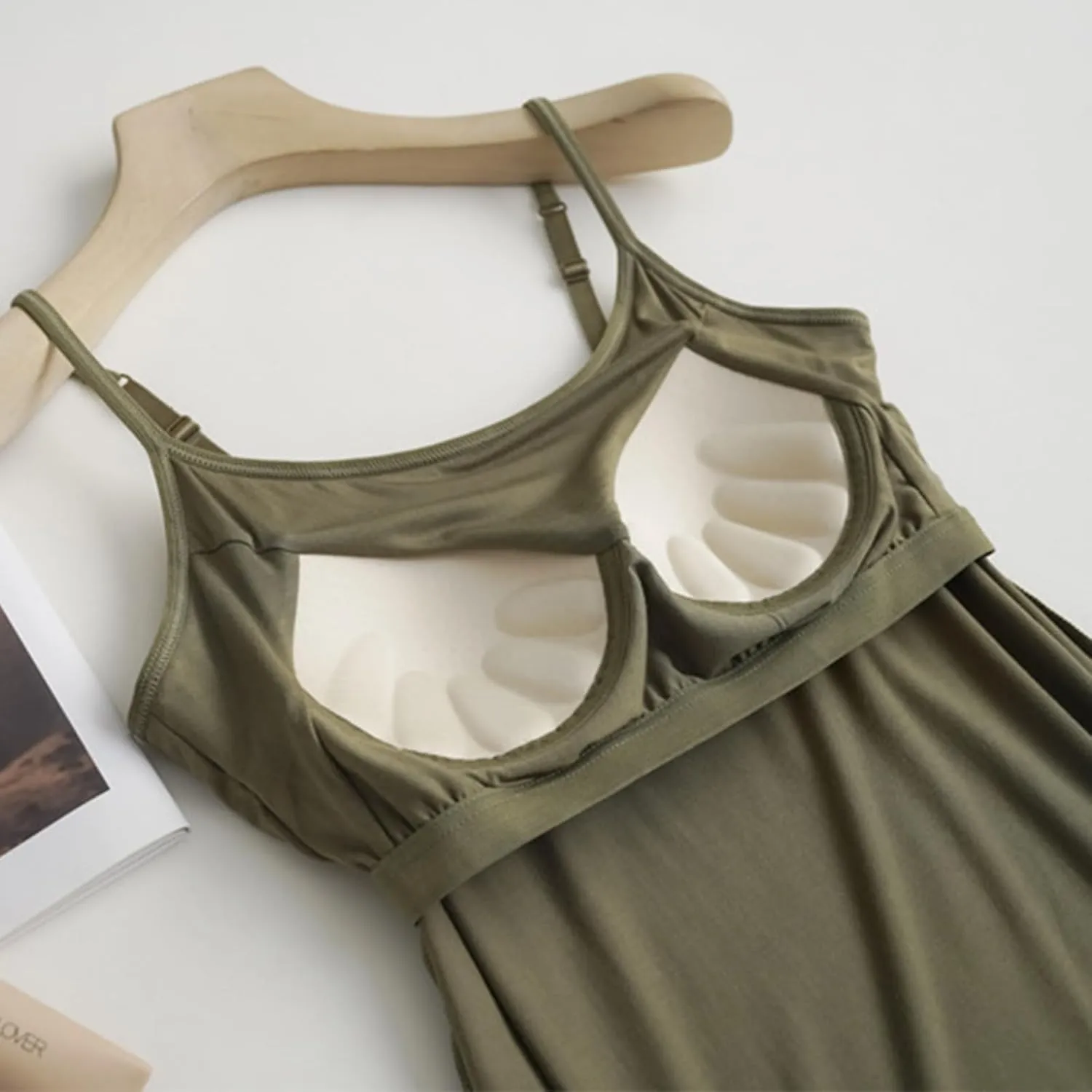 Tank Top, with Built in Bra Sports 2025 Summer Spaghetti Strap Camisoles Cami Sleeveless Trendy Lingerie