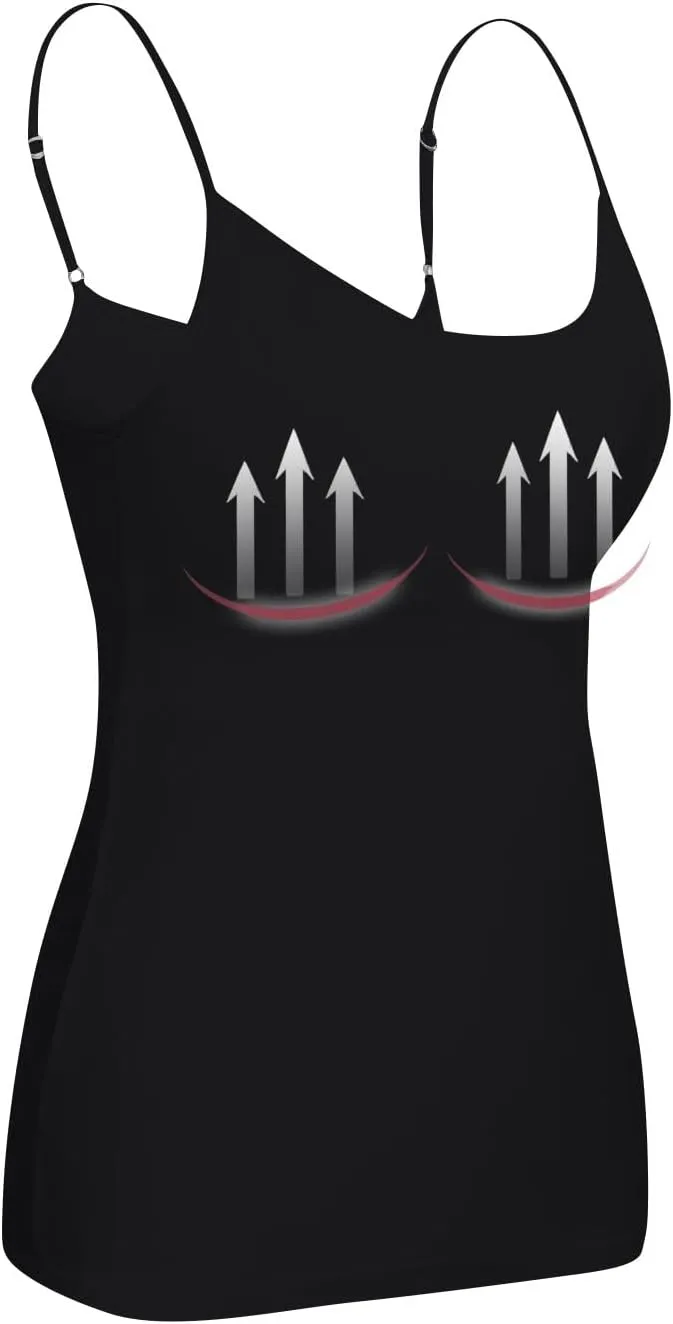 Tank Top, with Built in Bra Sports 2025 Summer Spaghetti Strap Camisoles Cami Sleeveless Trendy Lingerie