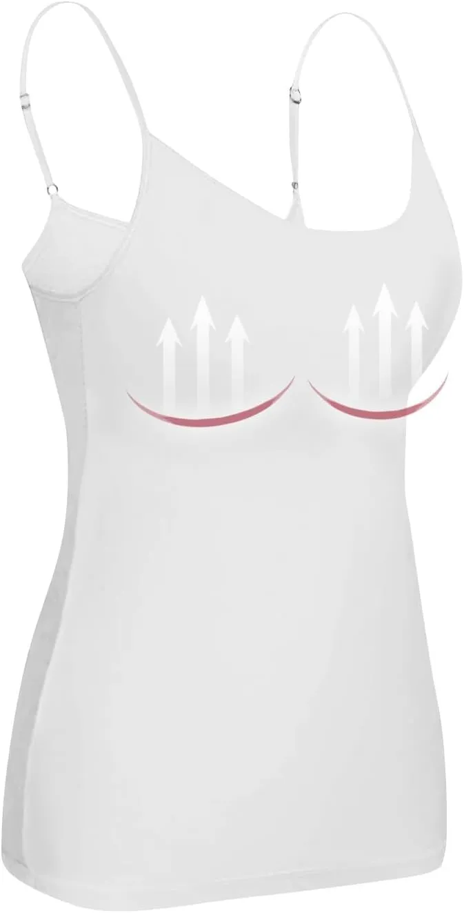 Tank Top, with Built in Bra Sports 2025 Summer Spaghetti Strap Camisoles Cami Sleeveless Trendy Lingerie
