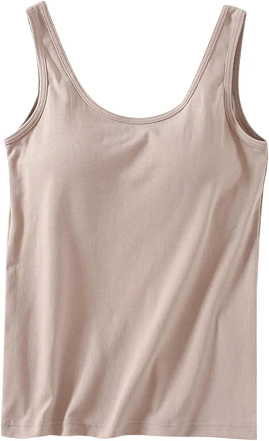 Tank Top with Built in Bra,Lace Camisole Tank Tops Square Neck for Women Soft Ribbed Cami with Lace Trim