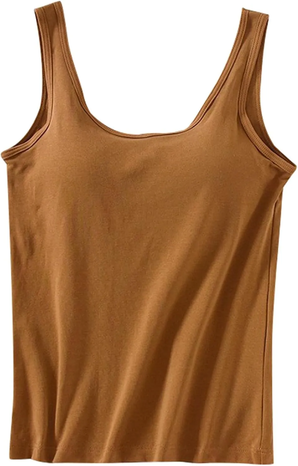 Tank Top with Built in Bra,Lace Camisole Tank Tops Square Neck for Women Soft Ribbed Cami with Lace Trim