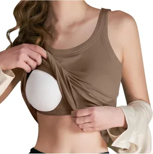 Tank Tops for Women 2025 Built in Bra Summer Lounge Shirts Loose Fit Workout Tank Tops Casual Camisole Top
