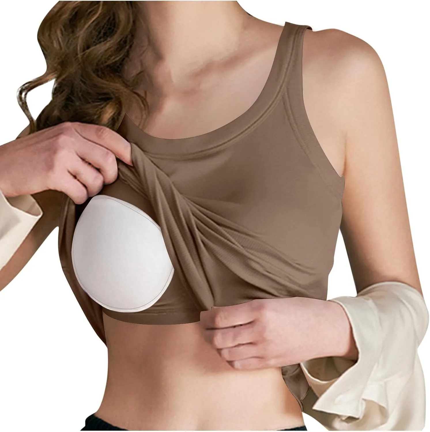 Tank Tops for Women 2025 Built in Bra Summer Lounge Shirts Loose Fit Workout Tank Tops Casual Camisole Top