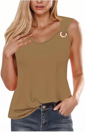 Tank Tops for Women 2025 Casual Solid Color Sleeveless V Neck Tunics Top Summer Vacation Fashion Loose Camisole Tank