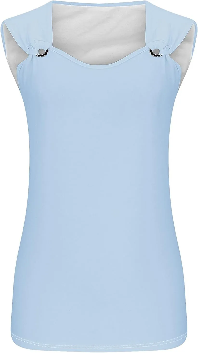 Tank Tops for Women 2025 Casual Solid Color Sleeveless V Neck Tunics Top Summer Vacation Fashion Loose Camisole Tank