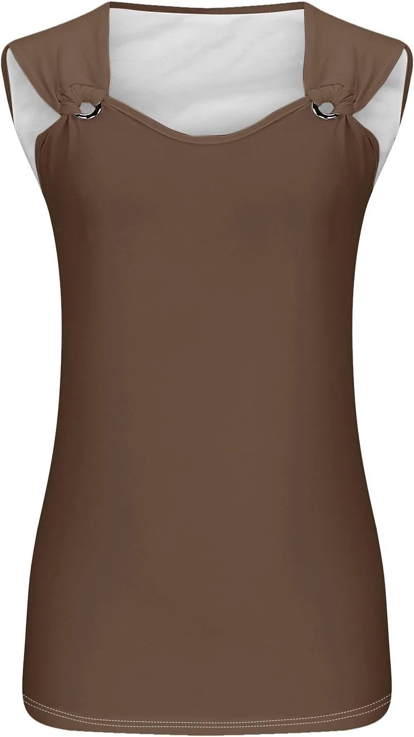 Tank Tops for Women 2025 Casual Solid Color Sleeveless V Neck Tunics Top Summer Vacation Fashion Loose Camisole Tank