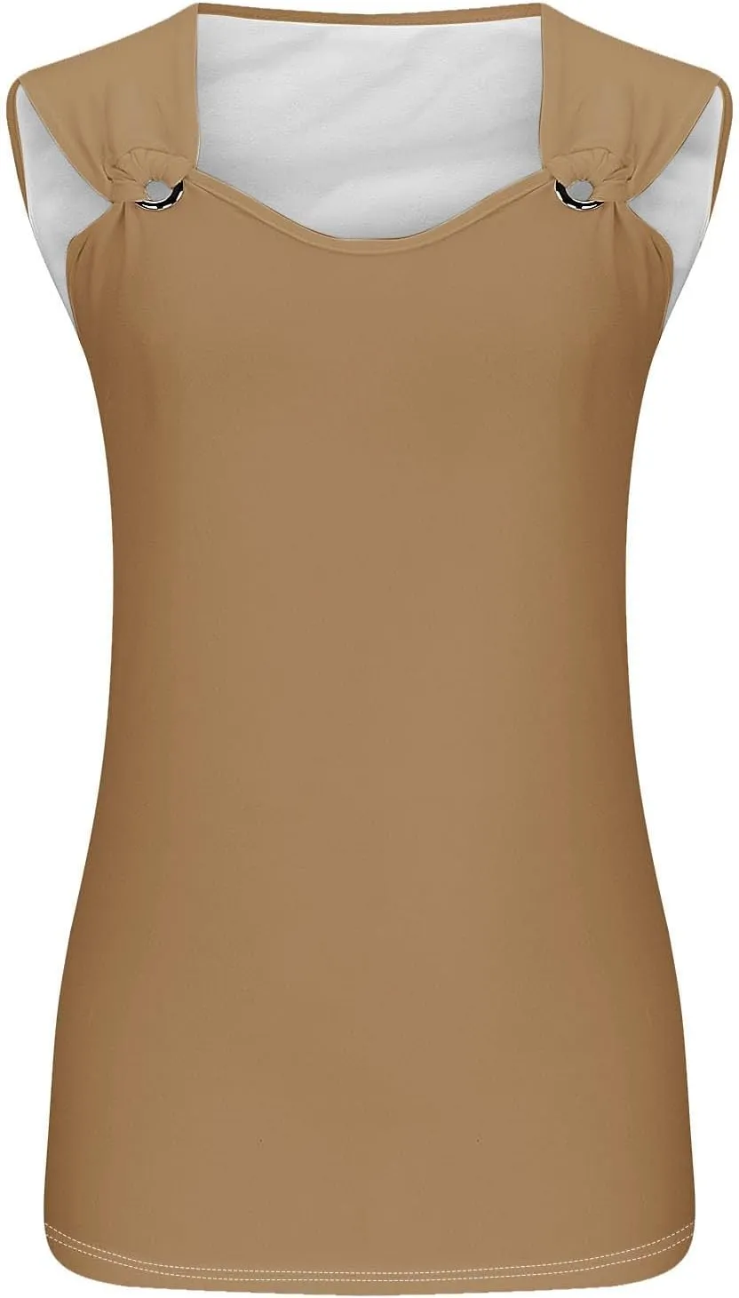 Tank Tops for Women 2025 Casual Solid Color Sleeveless V Neck Tunics Top Summer Vacation Fashion Loose Camisole Tank