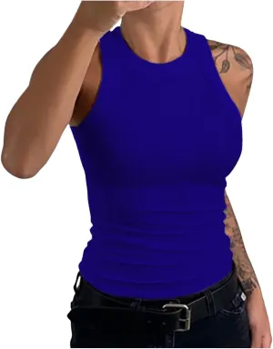 Tank Tops for Women, Racerback Ribbed Tank Top, Women Slim Knit Basic Summer Tops Going Out Tops Long Sleeveless Shirts