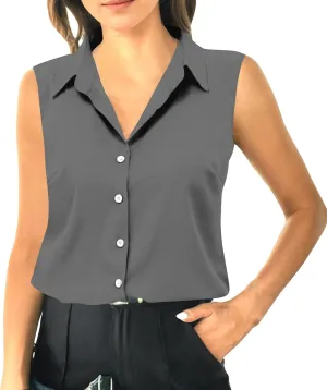 Tank Tops for Women V Neck Summer Outfits Collared Shirts Dressy Casual Loose Fit Top