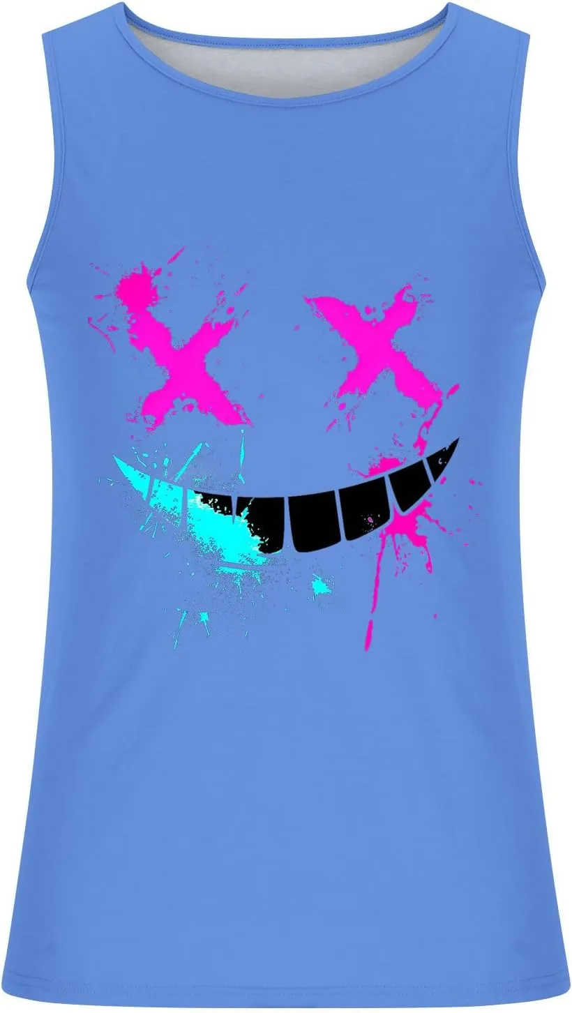 Tank Tops Men Graphic Funny Sleeveless Soft Novelty Tops Quick Dry Athletic Stretch Tank Pack