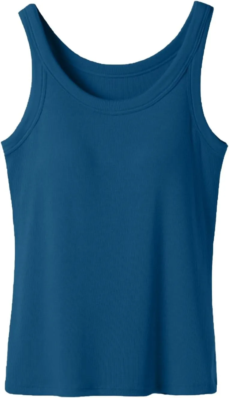 Tank with Built in Bra for Women U Neck Trending Soft Comfy Casual Tank Top Quick Dry Athletic Yoga Shirts