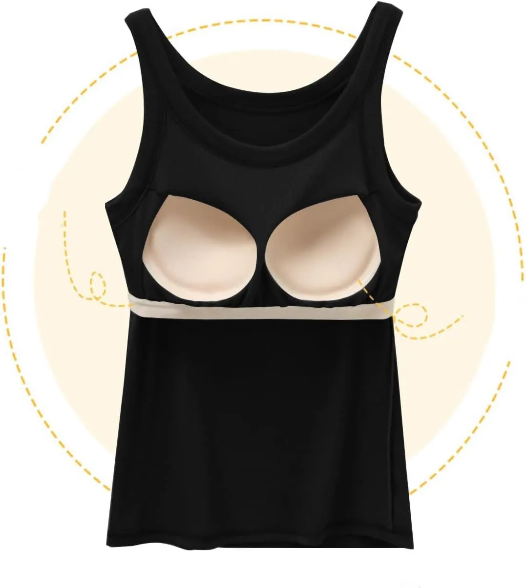 Tank with Built in Bra for Women U Neck Trending Soft Comfy Casual Tank Top Quick Dry Athletic Yoga Shirts