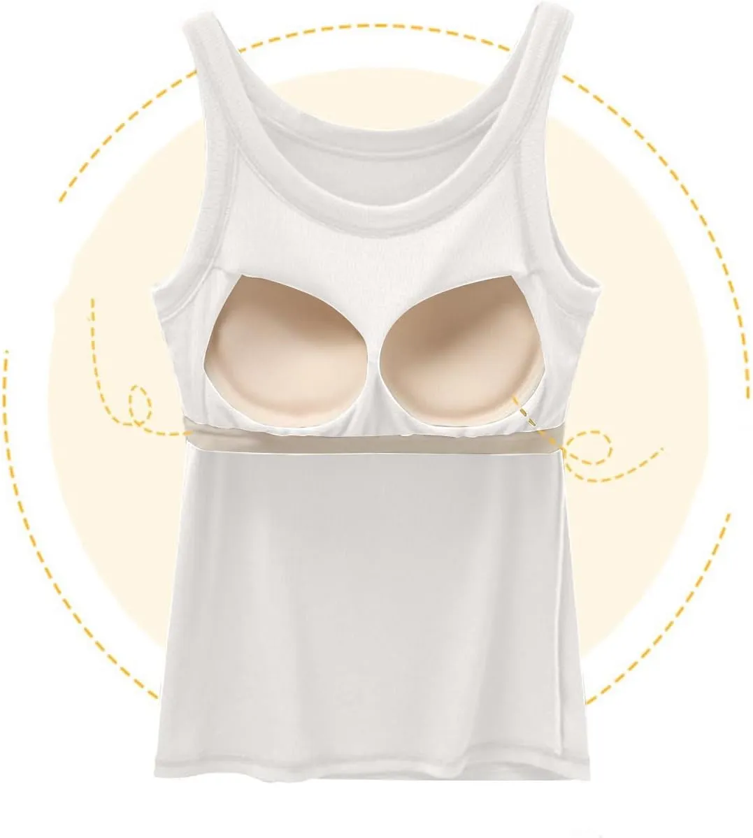 Tank with Built in Bra for Women U Neck Trending Soft Comfy Casual Tank Top Quick Dry Athletic Yoga Shirts