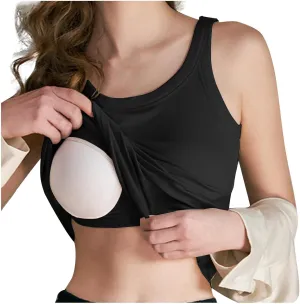 Tank with Built in Bra for Women U Neck Trending Soft Comfy Casual Tank Top Quick Dry Athletic Yoga Shirts