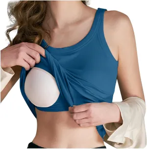 Tank with Built in Bra for Women U Neck Trending Soft Comfy Casual Tank Top Quick Dry Athletic Yoga Shirts