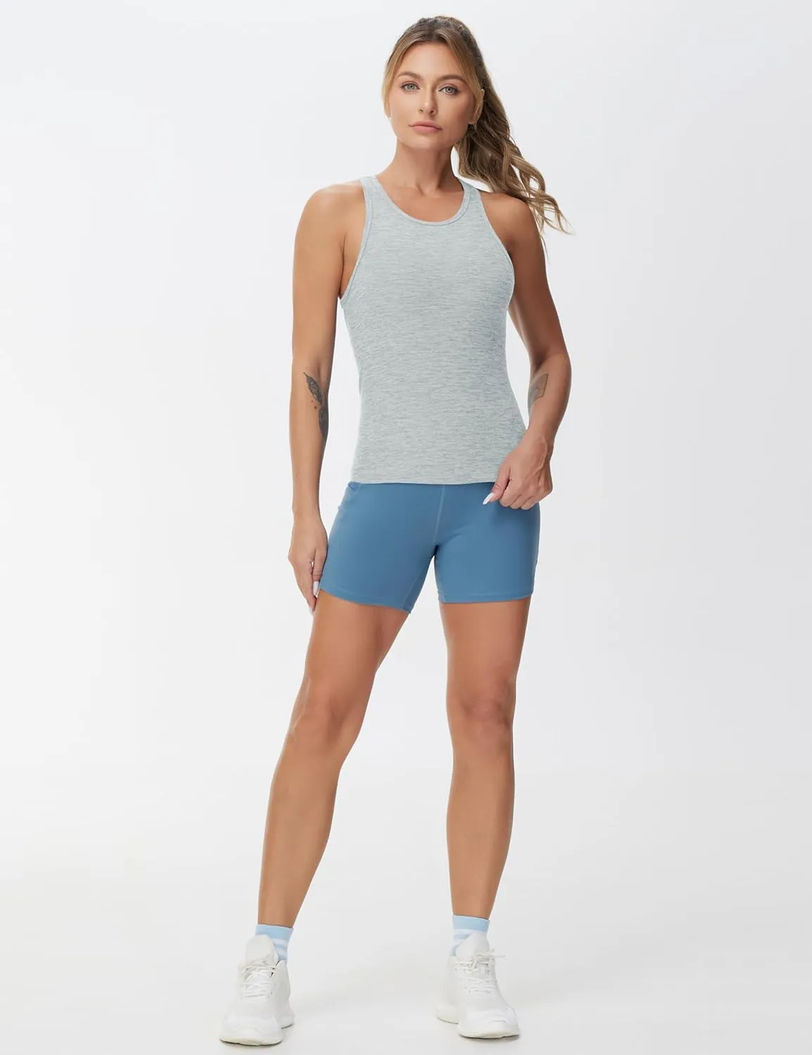 THE GYM PEOPLE Women's Racerback Workout Tank Tops Slim Fit Soft Sleeveless Yoga Shirts