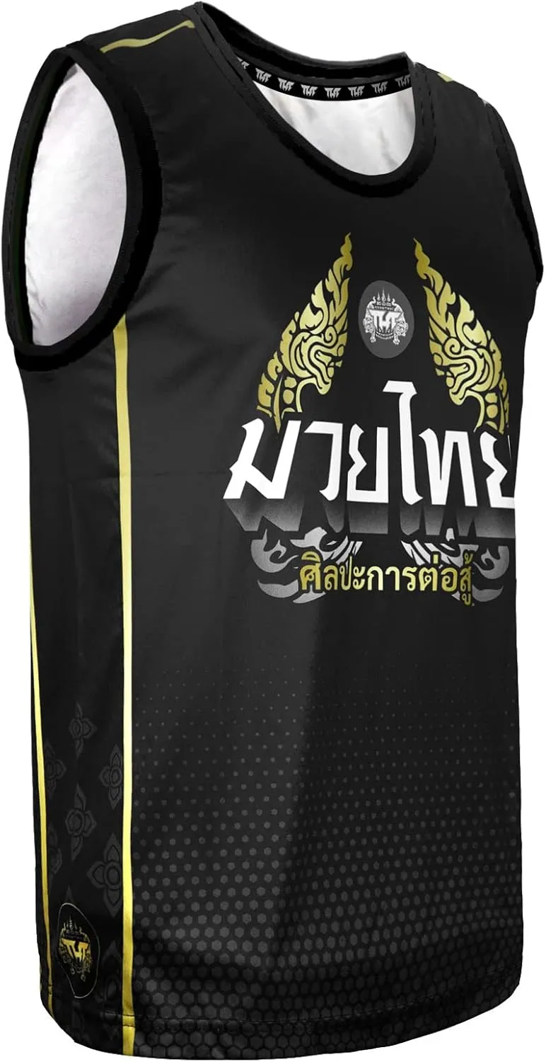 Tuff Sport Tank Top Muay Thai Boxing Vest Top Workout Shirt Sleeveless Gym Fitness Training