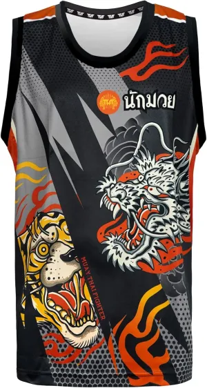 Tuff Sport Tank Top Muay Thai Boxing Vest Top Workout Shirt Sleeveless Gym Fitness Training
