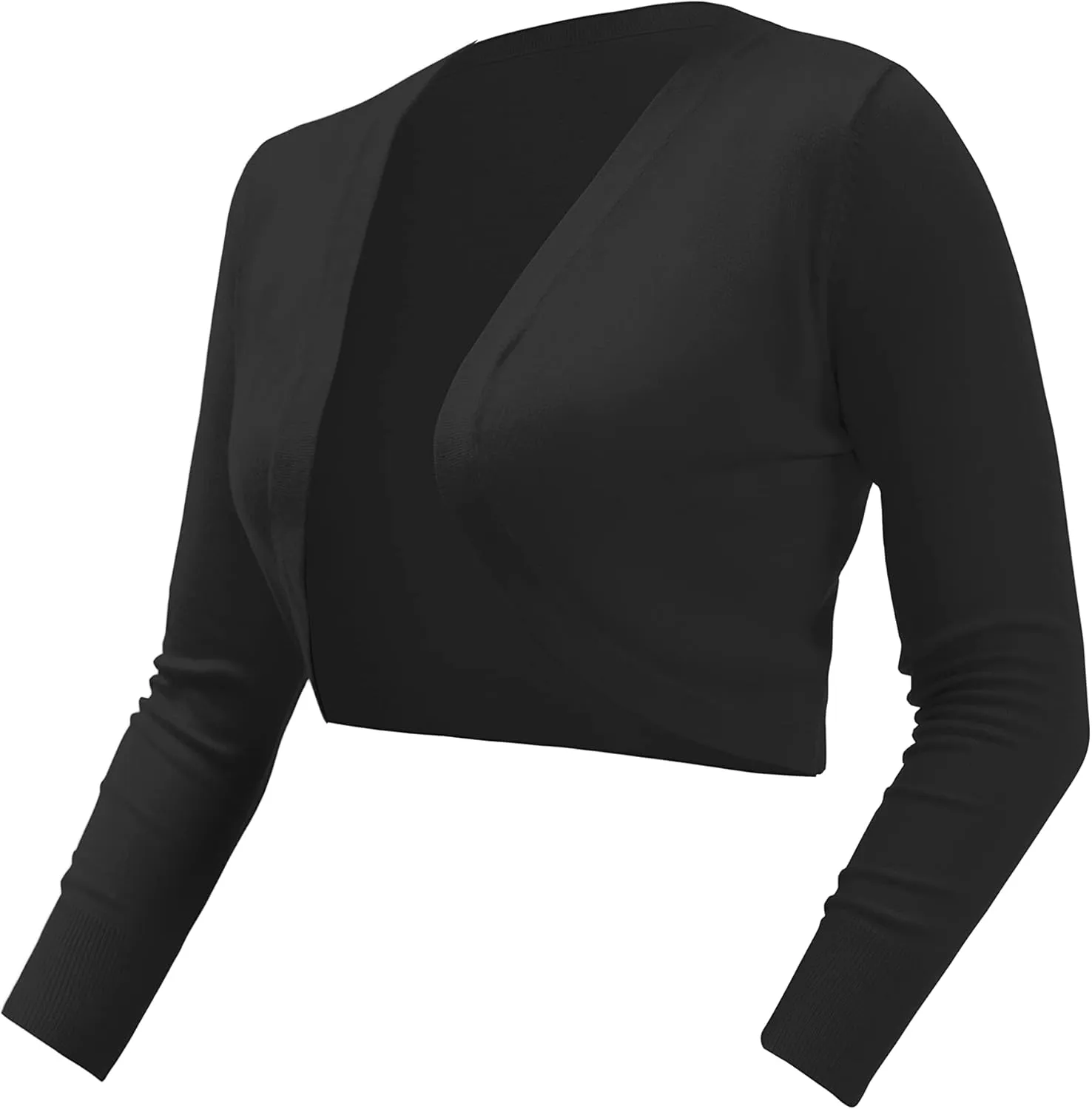 U.Vomade Women's Cropped Cardigan Bolero Shrug Open Front Sweater Long Sleeve S-1X