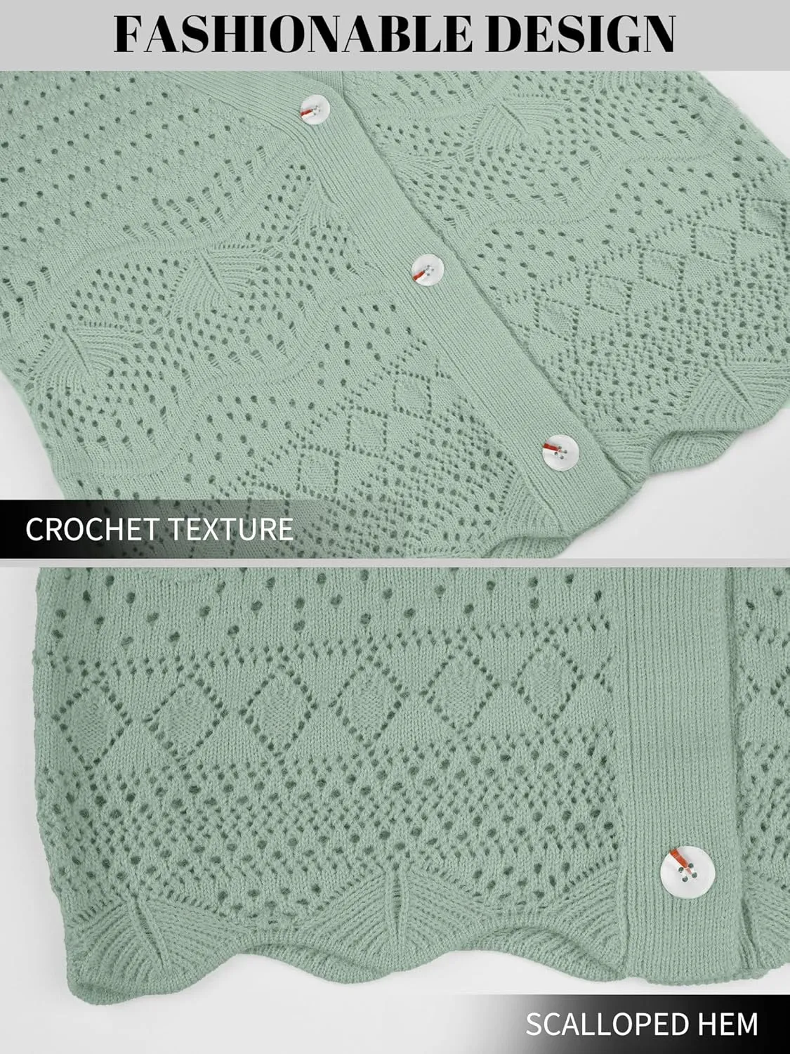 V FOR CITY Womens Cropped Cardigan Sweaters Bell Sleeve Crochet Cardigans Knit Bolero Shrug V Neck Open Front Sweater