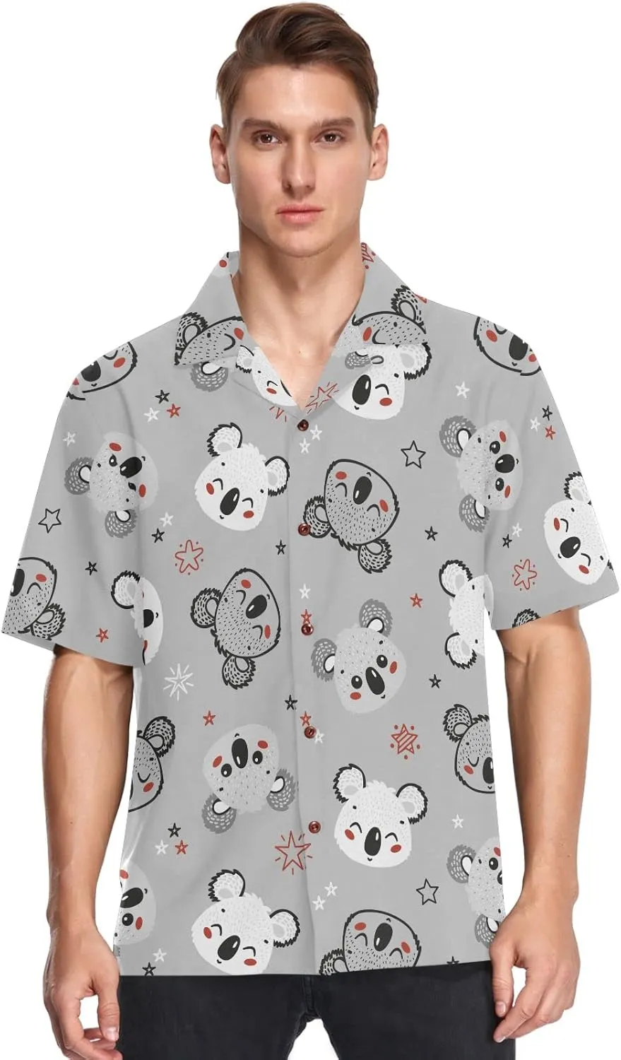 visesunny Mens Unique Pattern Hawaiian Shirt Beach Tropical Button Up Shirts Vacation Cruise Hawaii Summer Clothes
