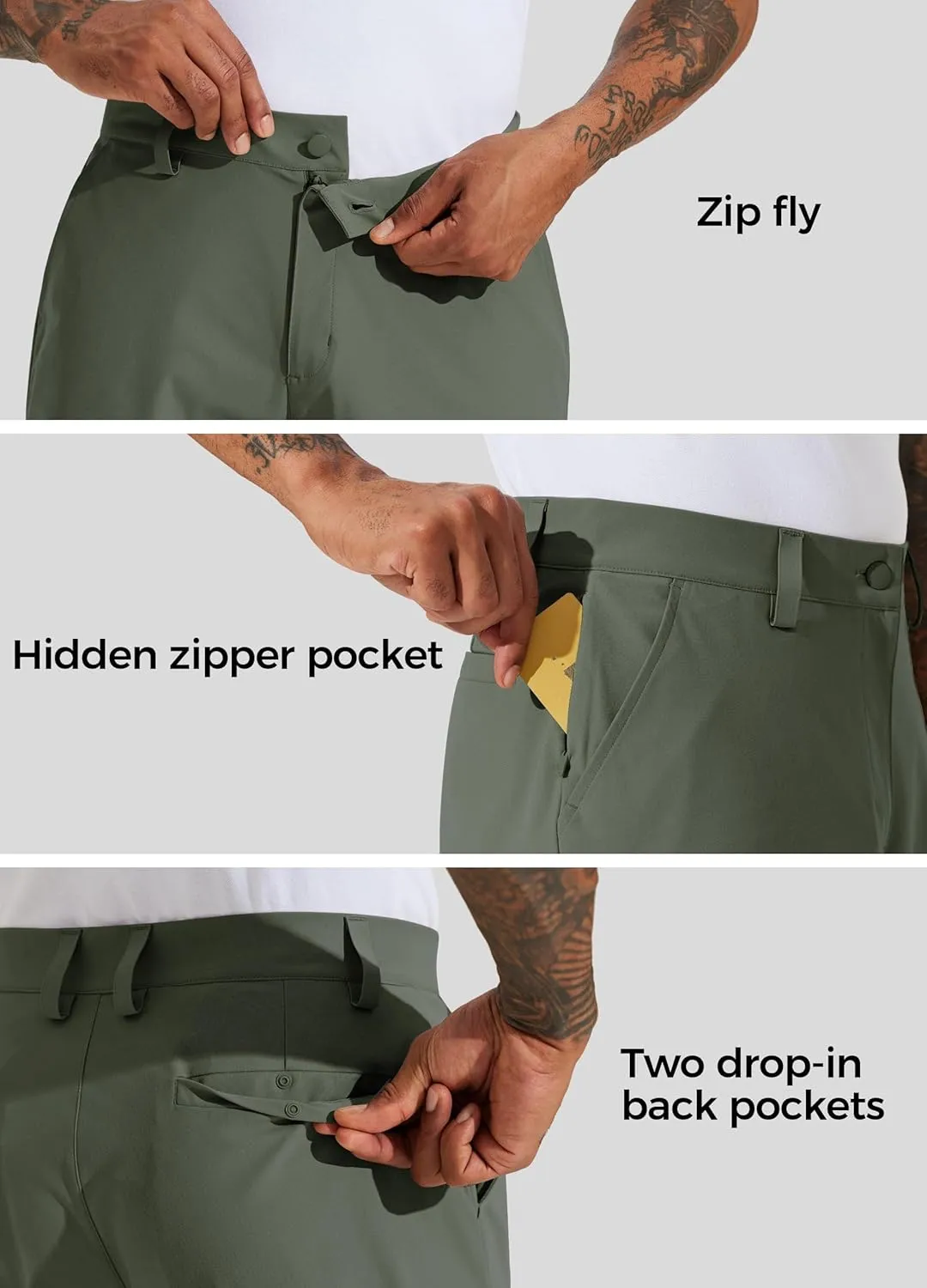 Willit Men's Golf Shorts Stretch Work Dress Shorts Quick Dry Hiking Athletic Casual Shorts with Pockets 10"