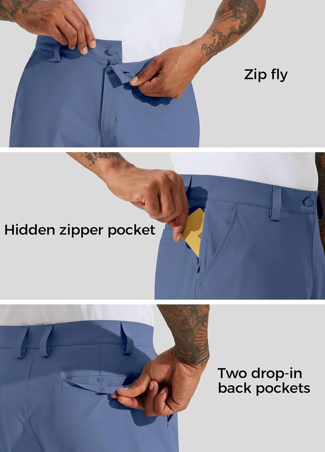 Willit Men's Golf Shorts Stretch Work Dress Shorts Quick Dry Hiking Athletic Casual Shorts with Pockets 10"