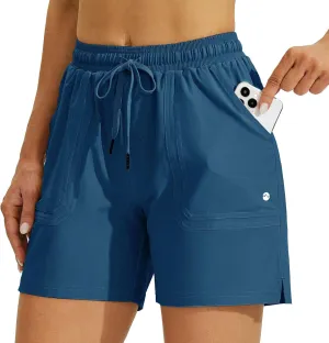 Willit Women's 5" Hiking Shorts Golf Athletic Outdoor Shorts Quick Dry Workout Summer Water Shorts with Pockets