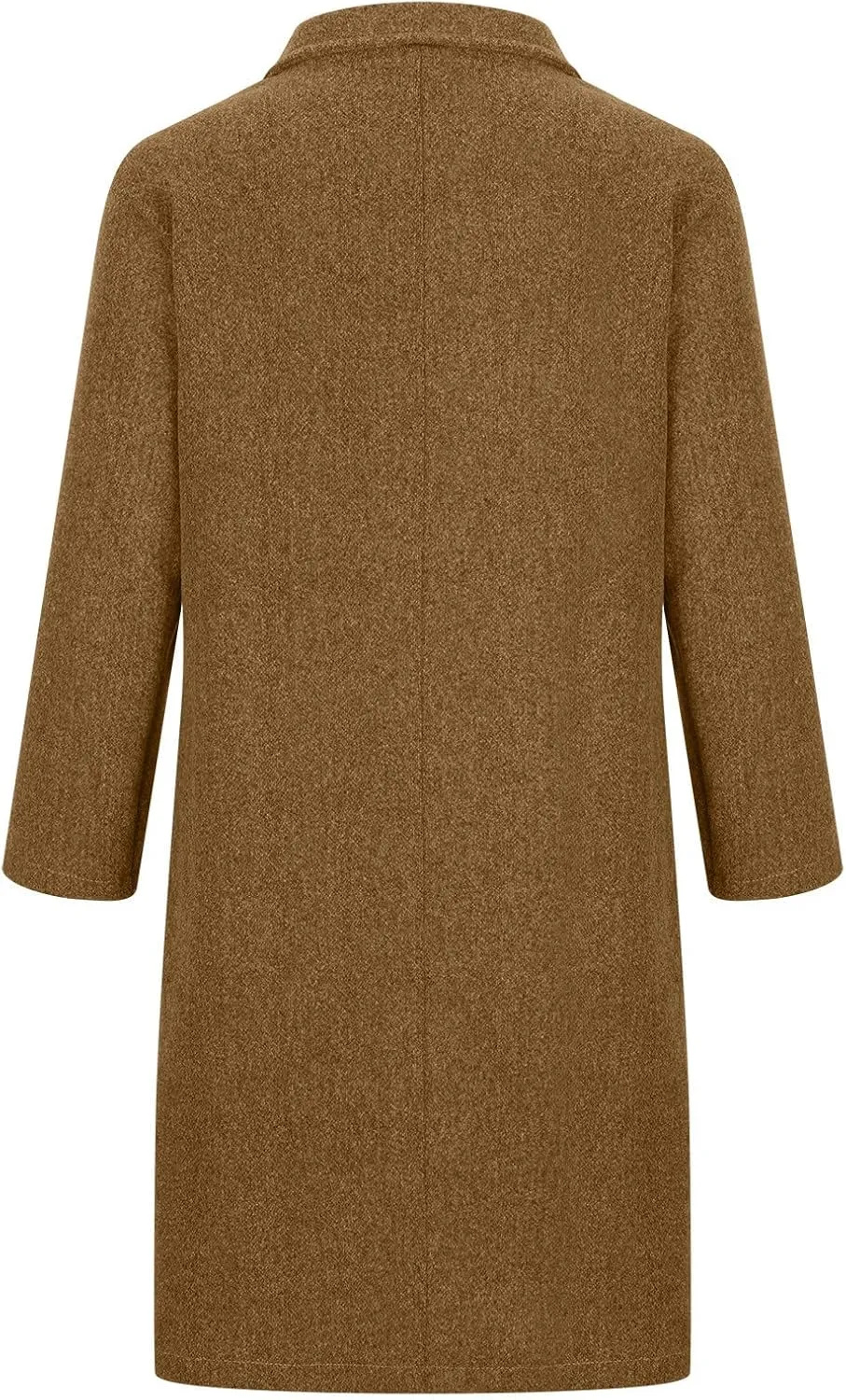 Wkishenl Long Coats for Women Trendy Notched Collar Single Breasted Pea Coat Elegant Work Office Mid Trench Coat with Pockets
