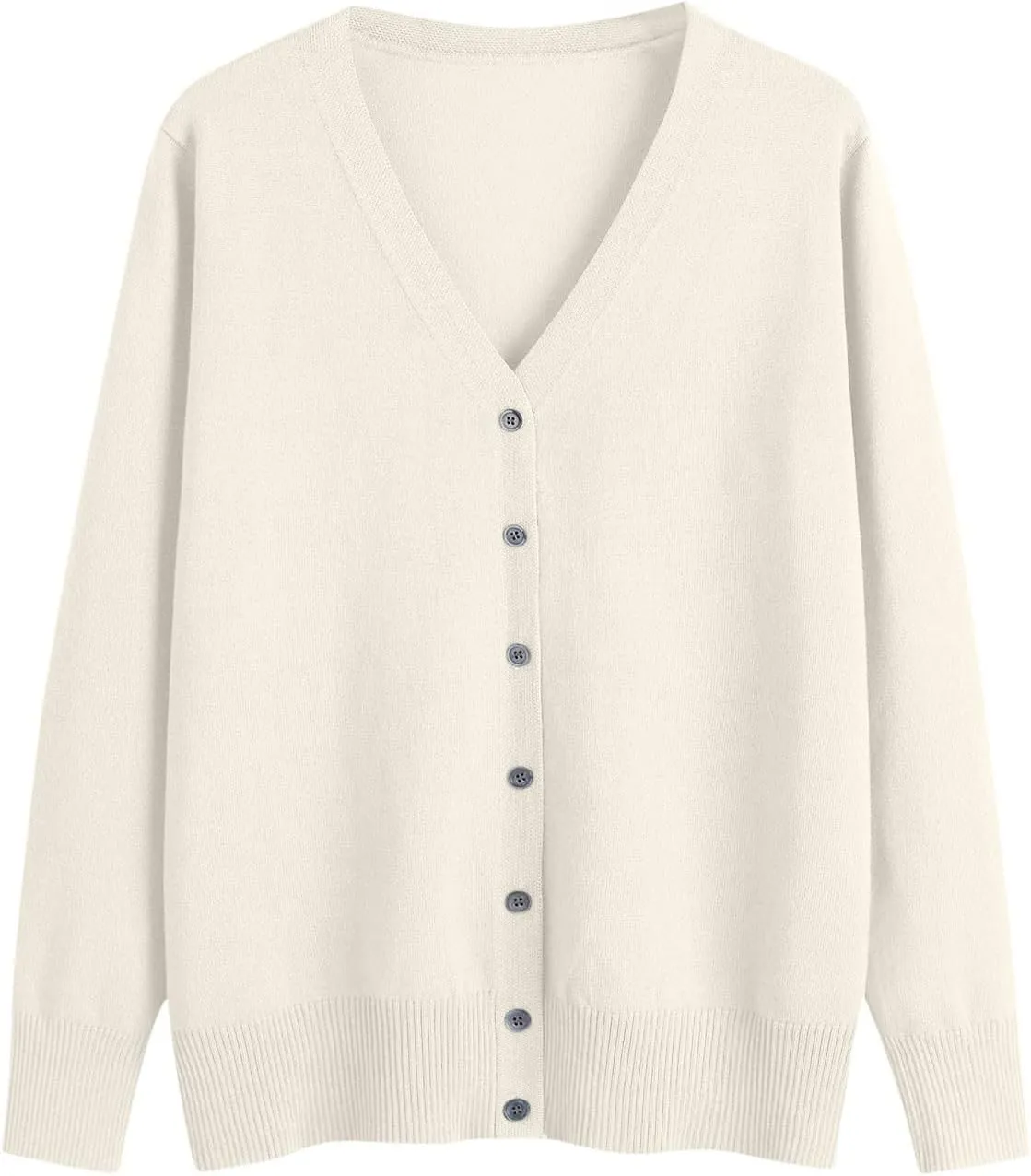 Women Cardigan Sweater Lightweight Solid Open Front Button Down Cardigan Slim Fit Long Sleeve Causal Knit Cardigan