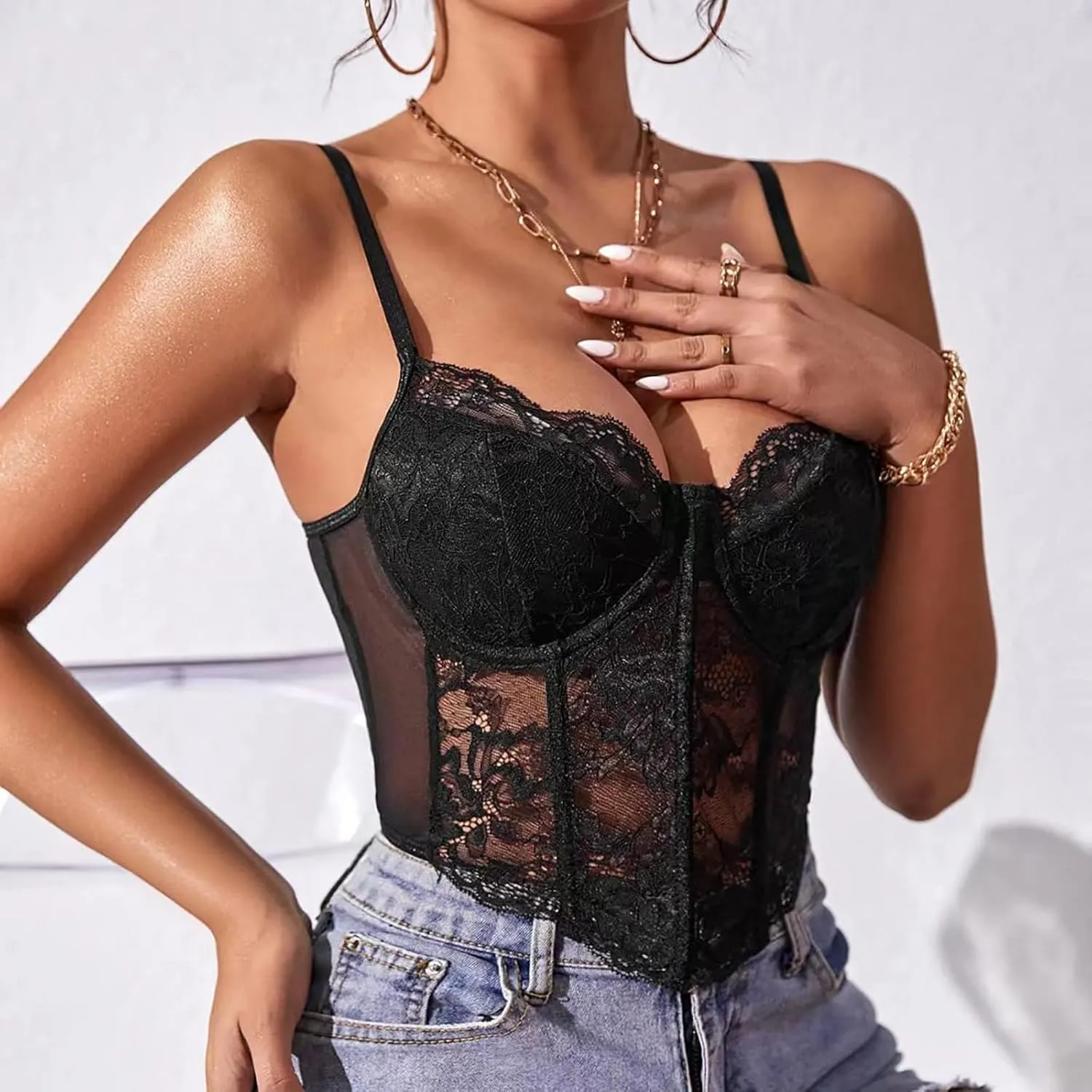 Women Spaghetti Strap Scoop Neck Camisole Adjustable Tank Top T-Shir Basic Undershirts Soft Layering Tops Tank Woman