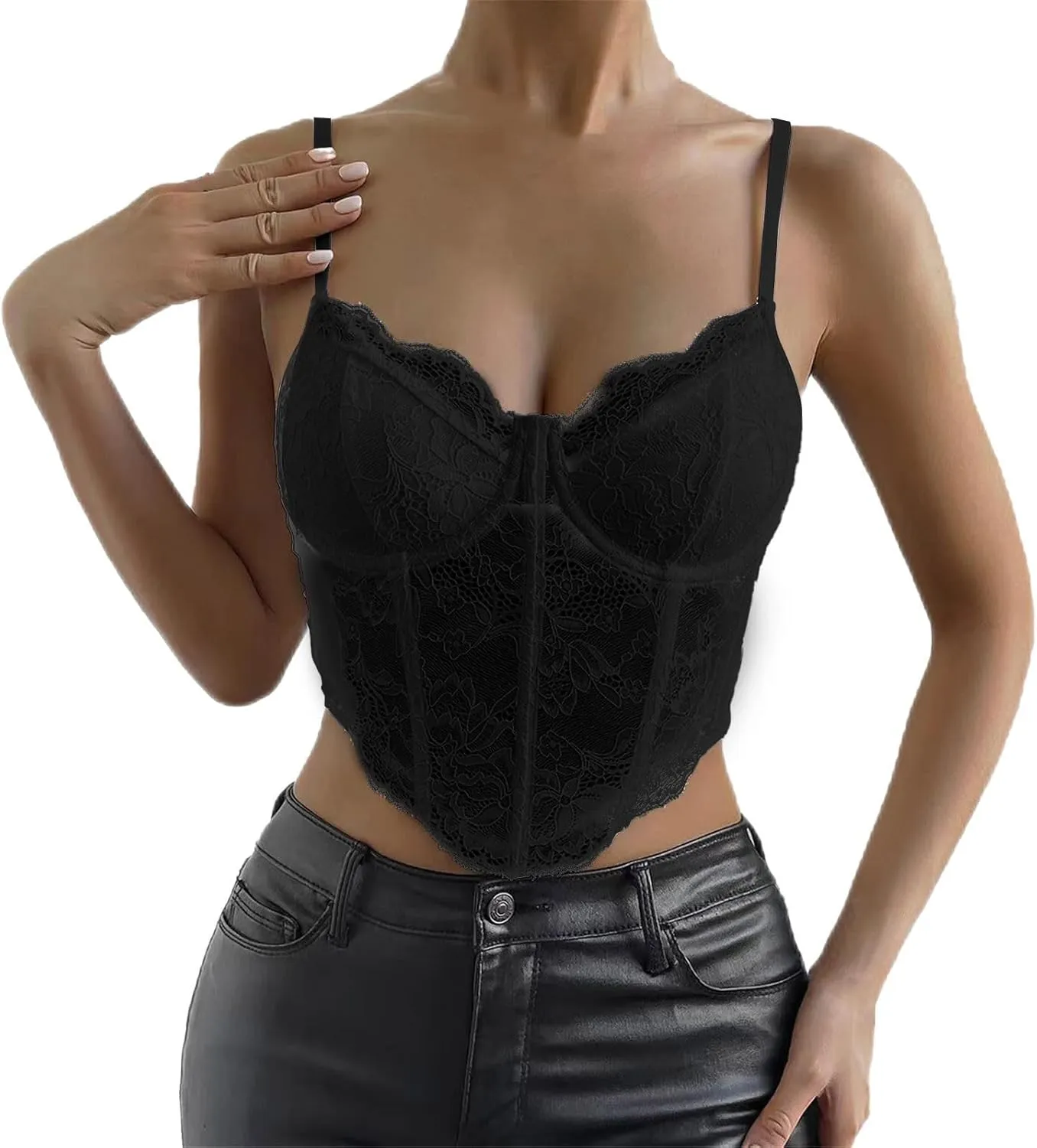 Women Spaghetti Strap Scoop Neck Camisole Adjustable Tank Top T-Shir Basic Undershirts Soft Layering Tops Tank Woman