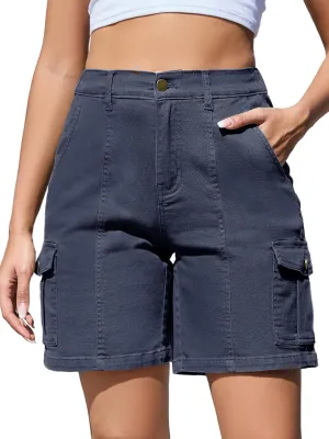Women Stretchy Bermuda Shorts High Waisted Jean Shorts for Women Summer Cargo Shorts 7 Inch Inseam Jorts