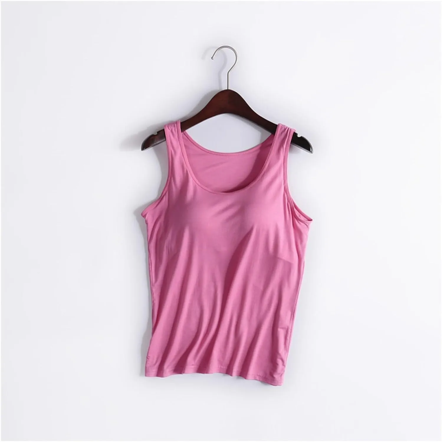 Women Tank Tops with Built in Bras 2025 Summer Strap Basic Layer Padded Bra Cami Shirts Cotton Workout Yoga Tops