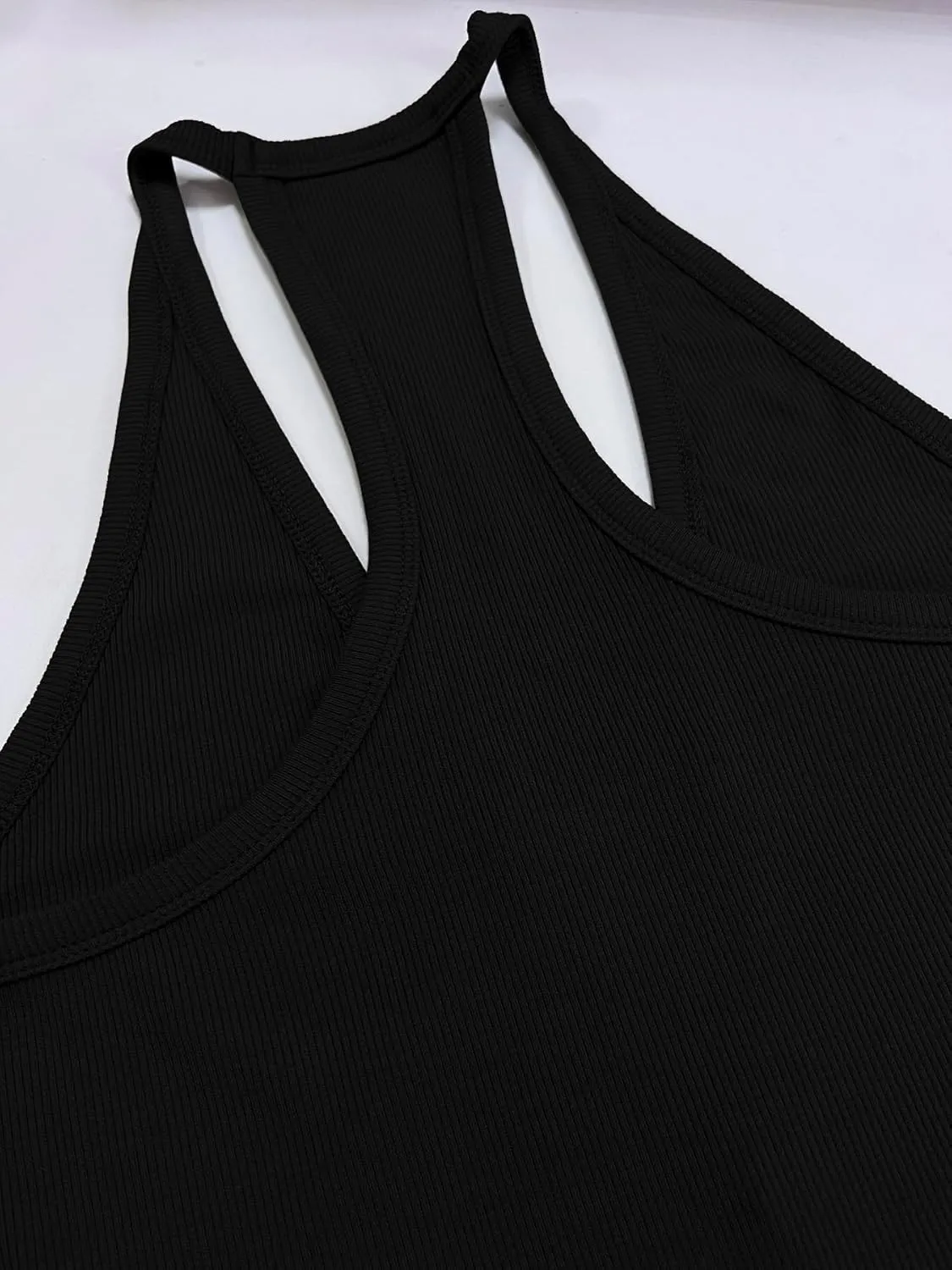 Women Workout Tops Racerback Tank Tops Basic Cute Summer 2025 Deep V Neck Going Out Slim Fit Shirts