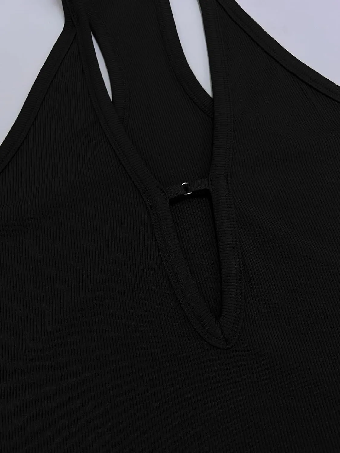 Women Workout Tops Racerback Tank Tops Basic Cute Summer 2025 Deep V Neck Going Out Slim Fit Shirts