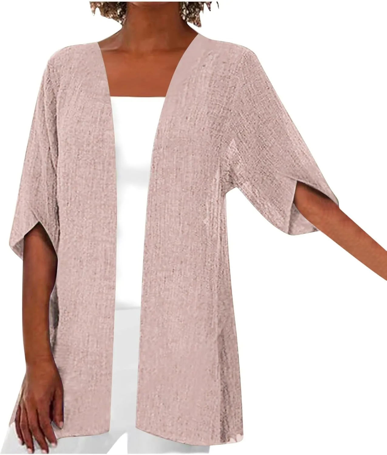 Women's 3/4 Sleeve Cardigans Lightweight Open Front Cardigan for Women Blouses for Women Dressy Casual