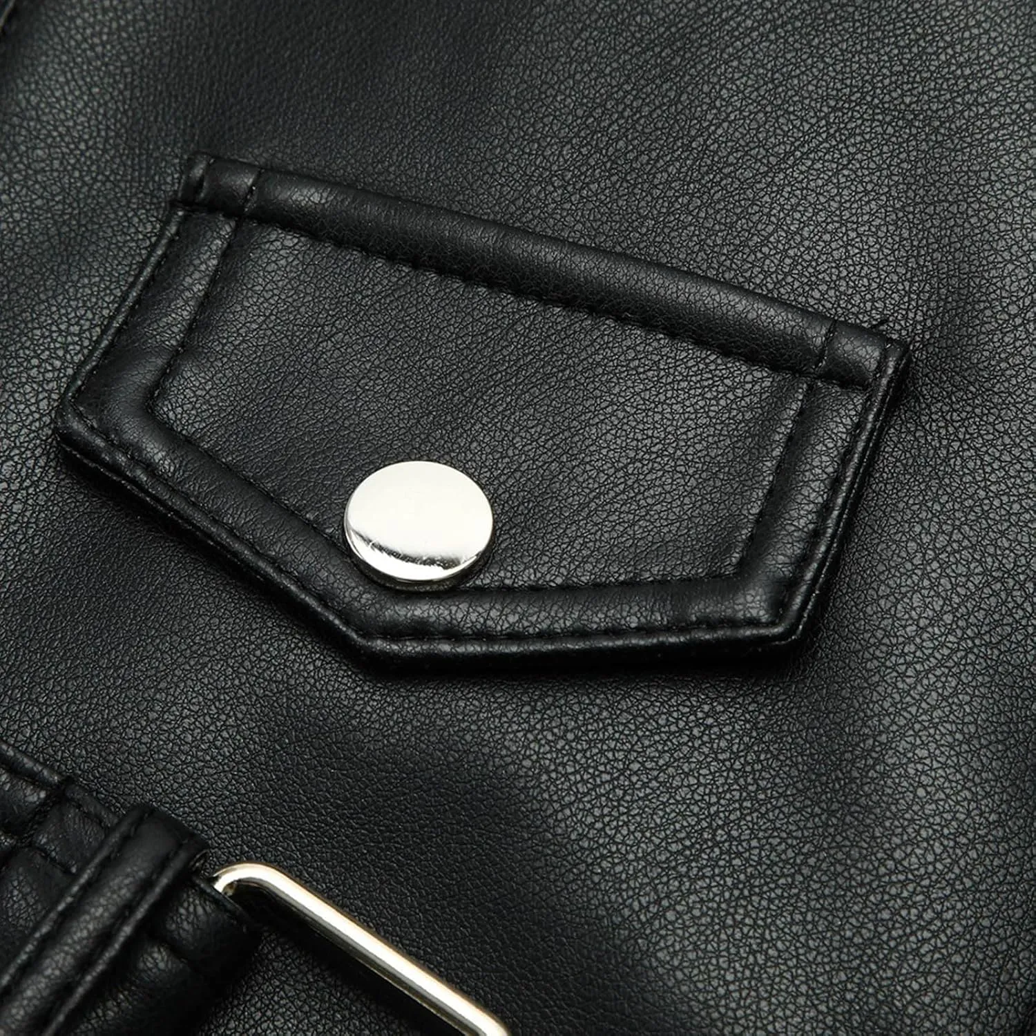 Women's Belted Faux Leather Moto Jacket Spring Fall Clothes Trendy Motorcycle Biker Coat Fashion PU Jacket Coats