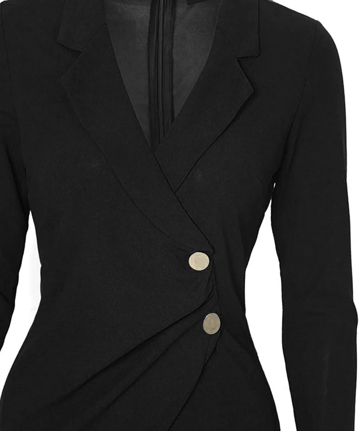 Women's Blazer Dress Long Sleeve Bodycon Wrap Dresses Elegant Button Down Business Formal Work Office Dress